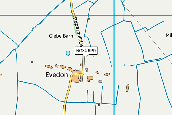 NG34 9PD map - OS VectorMap District (Ordnance Survey)