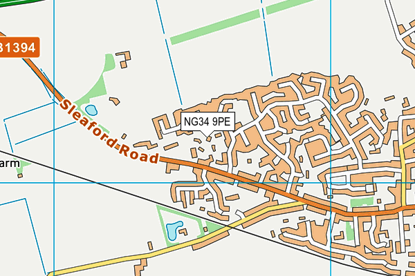 NG34 9PE map - OS VectorMap District (Ordnance Survey)