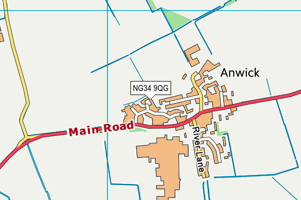 NG34 9QG map - OS VectorMap District (Ordnance Survey)