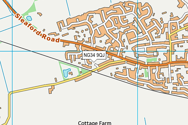 NG34 9QJ map - OS VectorMap District (Ordnance Survey)