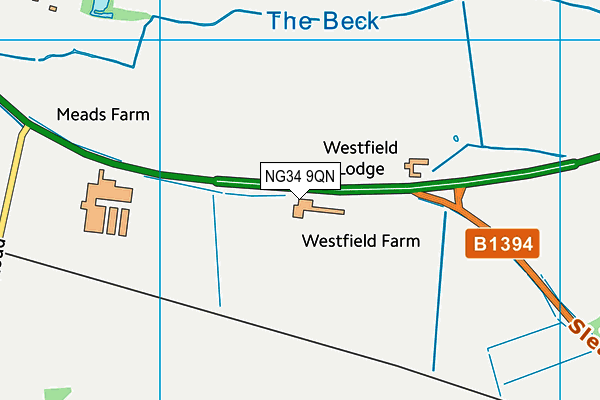 NG34 9QN map - OS VectorMap District (Ordnance Survey)
