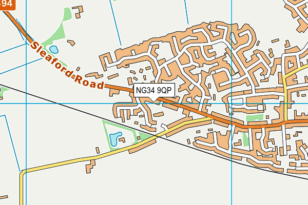 NG34 9QP map - OS VectorMap District (Ordnance Survey)