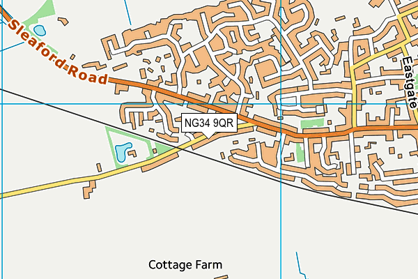 NG34 9QR map - OS VectorMap District (Ordnance Survey)