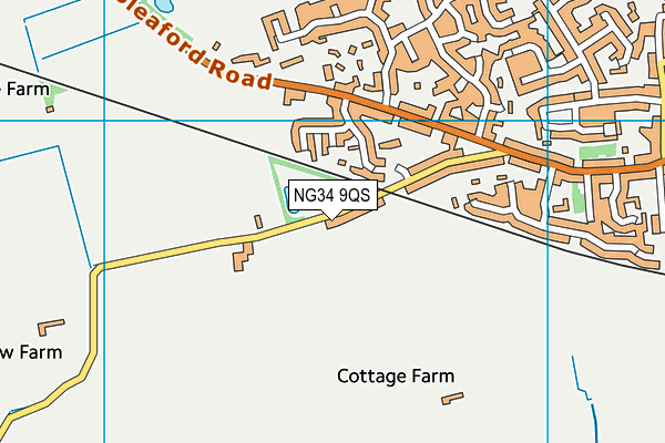 NG34 9QS map - OS VectorMap District (Ordnance Survey)