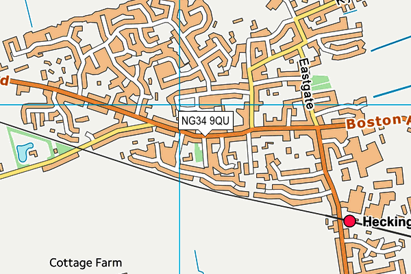 NG34 9QU map - OS VectorMap District (Ordnance Survey)