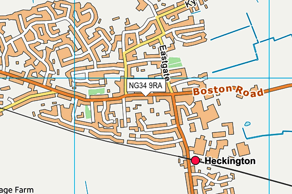NG34 9RA map - OS VectorMap District (Ordnance Survey)