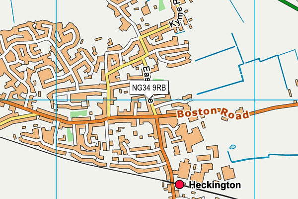 NG34 9RB map - OS VectorMap District (Ordnance Survey)