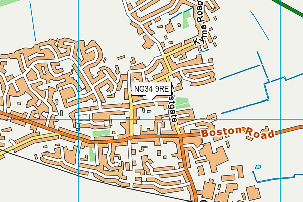 NG34 9RE map - OS VectorMap District (Ordnance Survey)