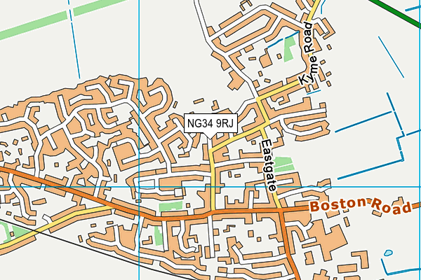 NG34 9RJ map - OS VectorMap District (Ordnance Survey)
