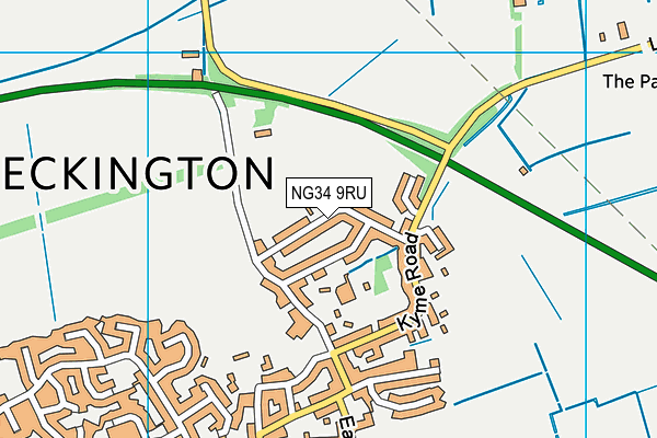 NG34 9RU map - OS VectorMap District (Ordnance Survey)