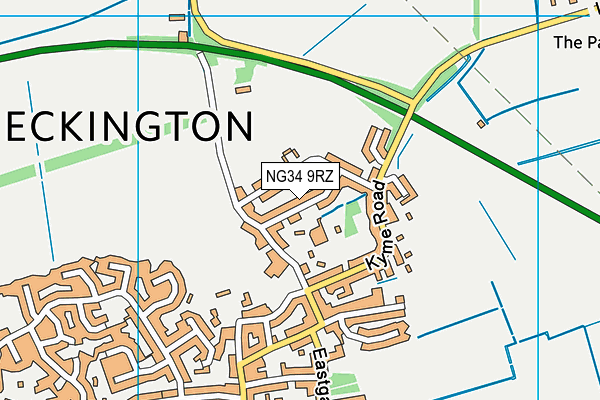 NG34 9RZ map - OS VectorMap District (Ordnance Survey)