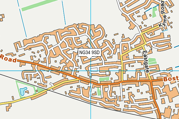 NG34 9SD map - OS VectorMap District (Ordnance Survey)