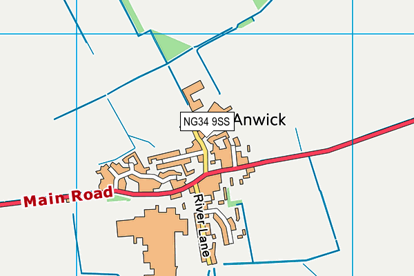 NG34 9SS map - OS VectorMap District (Ordnance Survey)