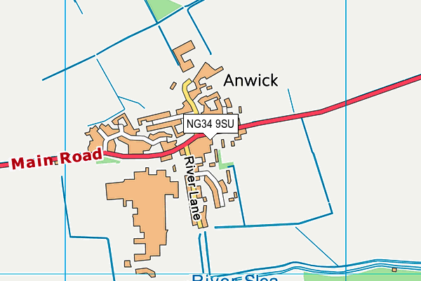 NG34 9SU map - OS VectorMap District (Ordnance Survey)