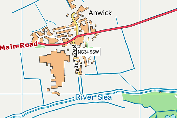 NG34 9SW map - OS VectorMap District (Ordnance Survey)