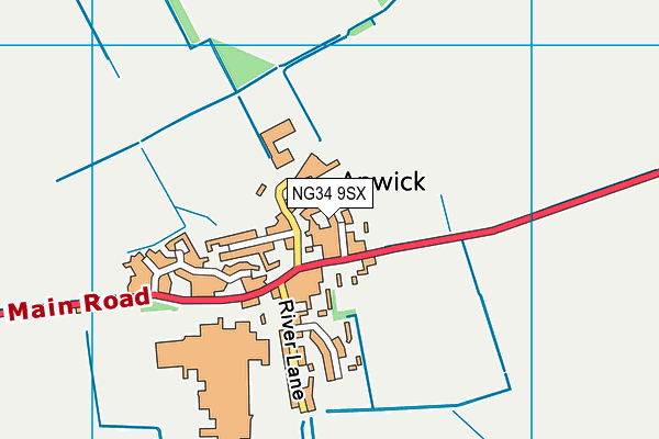 NG34 9SX map - OS VectorMap District (Ordnance Survey)