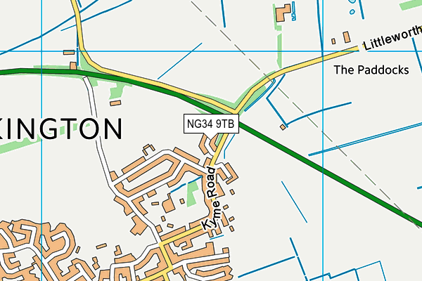 NG34 9TB map - OS VectorMap District (Ordnance Survey)