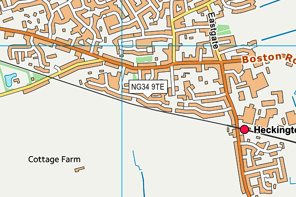 NG34 9TE map - OS VectorMap District (Ordnance Survey)