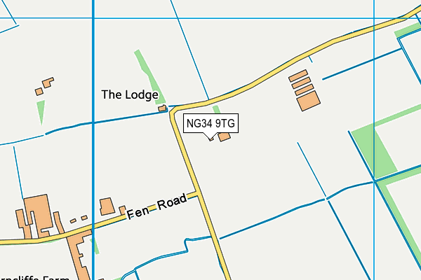 NG34 9TG map - OS VectorMap District (Ordnance Survey)