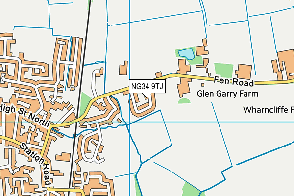 NG34 9TJ map - OS VectorMap District (Ordnance Survey)