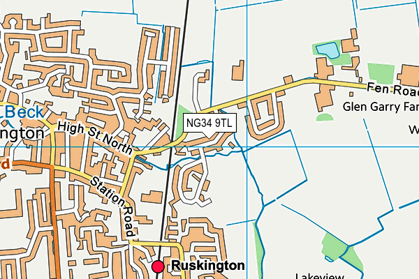 NG34 9TL map - OS VectorMap District (Ordnance Survey)