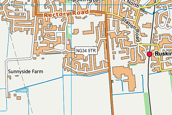 NG34 9TR map - OS VectorMap District (Ordnance Survey)