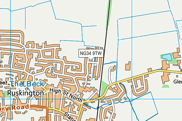 NG34 9TW map - OS VectorMap District (Ordnance Survey)