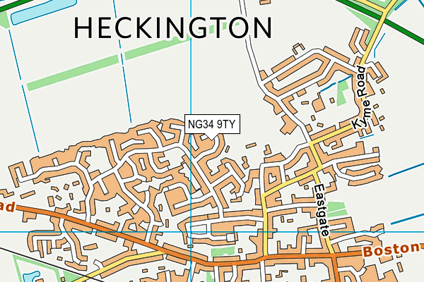 NG34 9TY map - OS VectorMap District (Ordnance Survey)