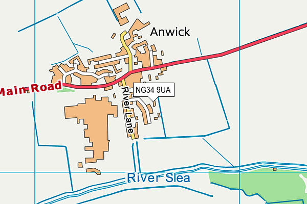 NG34 9UA map - OS VectorMap District (Ordnance Survey)