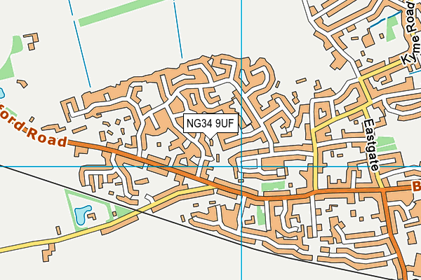 NG34 9UF map - OS VectorMap District (Ordnance Survey)