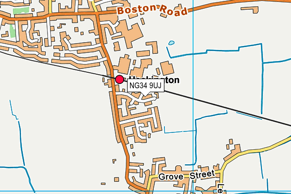 NG34 9UJ map - OS VectorMap District (Ordnance Survey)