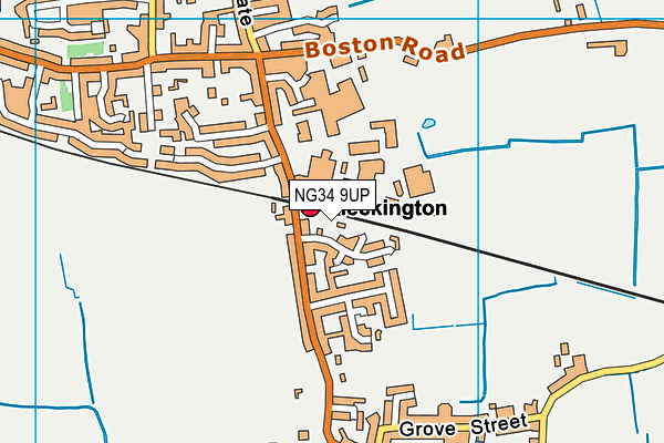 NG34 9UP map - OS VectorMap District (Ordnance Survey)