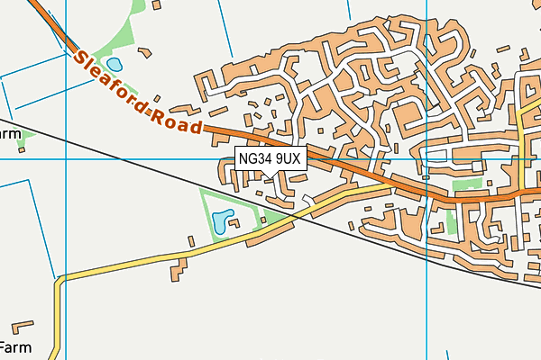 NG34 9UX map - OS VectorMap District (Ordnance Survey)