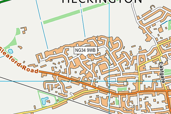 NG34 9WB map - OS VectorMap District (Ordnance Survey)