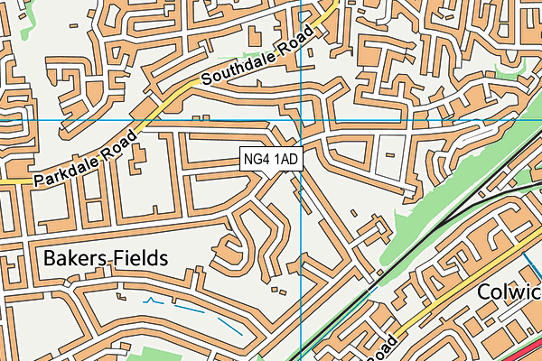 NG4 1AD map - OS VectorMap District (Ordnance Survey)