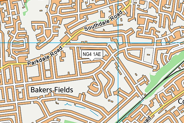 NG4 1AE map - OS VectorMap District (Ordnance Survey)