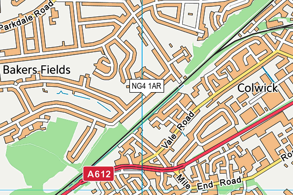 NG4 1AR map - OS VectorMap District (Ordnance Survey)