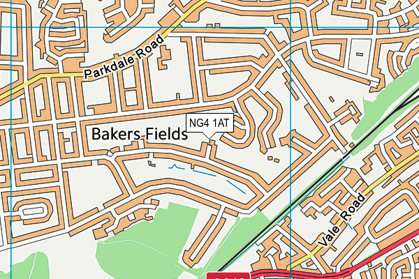 NG4 1AT map - OS VectorMap District (Ordnance Survey)