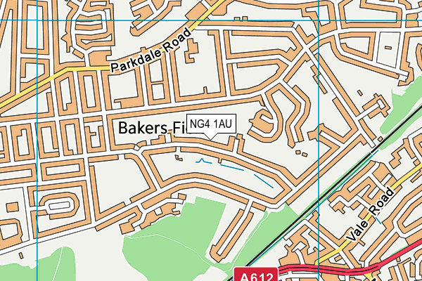 NG4 1AU map - OS VectorMap District (Ordnance Survey)