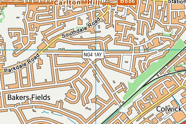 NG4 1AY map - OS VectorMap District (Ordnance Survey)