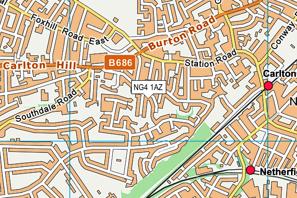 NG4 1AZ map - OS VectorMap District (Ordnance Survey)