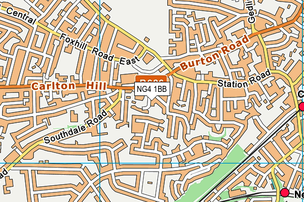 NG4 1BB map - OS VectorMap District (Ordnance Survey)