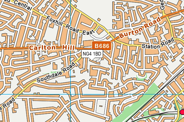 NG4 1BD map - OS VectorMap District (Ordnance Survey)