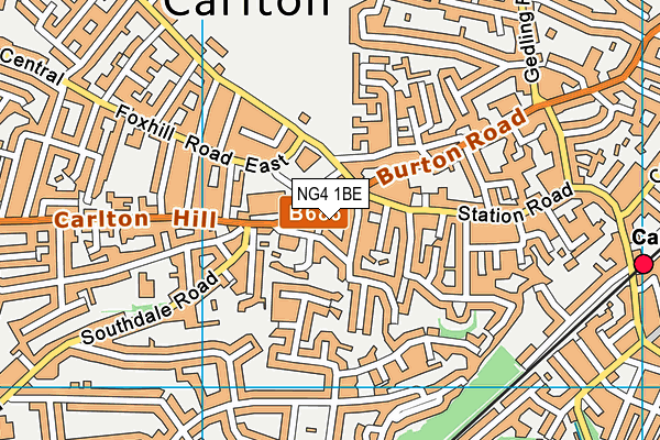 NG4 1BE map - OS VectorMap District (Ordnance Survey)