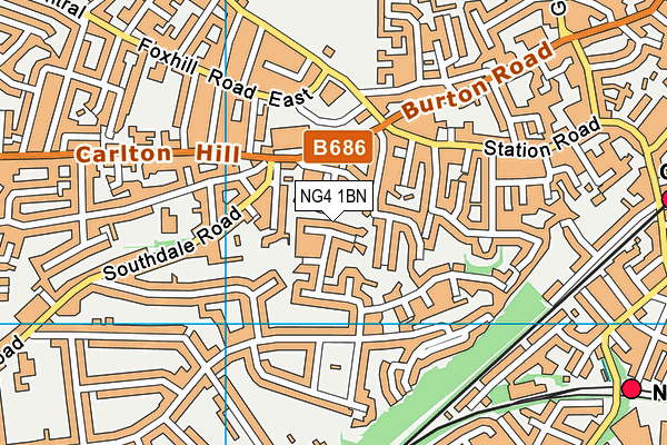 NG4 1BN map - OS VectorMap District (Ordnance Survey)