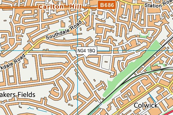 NG4 1BQ map - OS VectorMap District (Ordnance Survey)