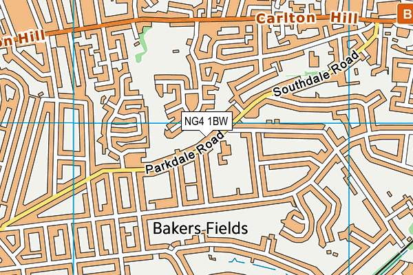 NG4 1BW map - OS VectorMap District (Ordnance Survey)