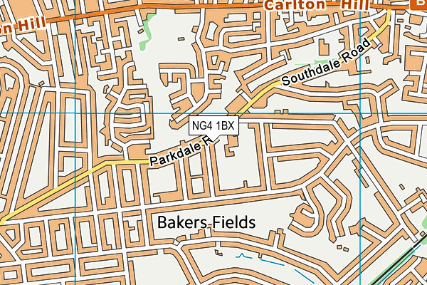 Parkdale Primary School map (NG4 1BX) - OS VectorMap District (Ordnance Survey)