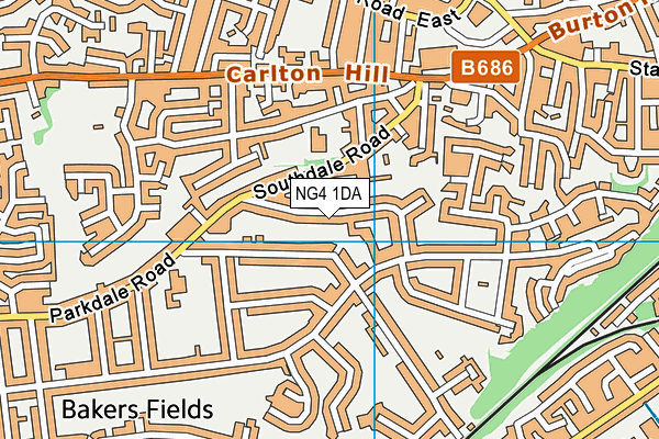 NG4 1DA map - OS VectorMap District (Ordnance Survey)