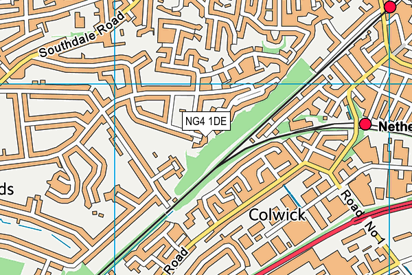 NG4 1DE map - OS VectorMap District (Ordnance Survey)